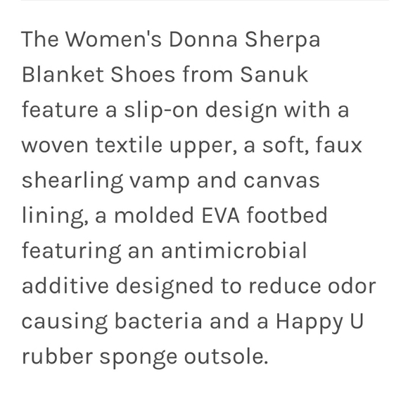 SANUK Donna Sz 5 sherpa blanker slip on loafer - Picture 8 of 8